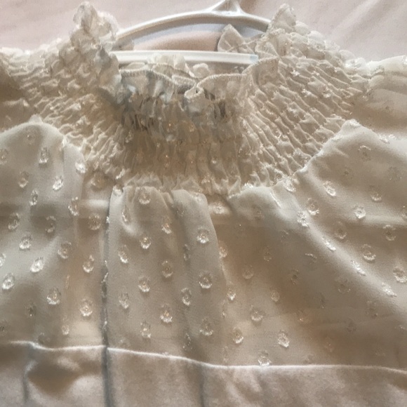 🌻 White Mock Neck Sheer Sleeve Bodysuit - Picture 4 of 5